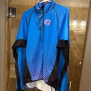 Blue and Pink Women's Cycling Jacket
